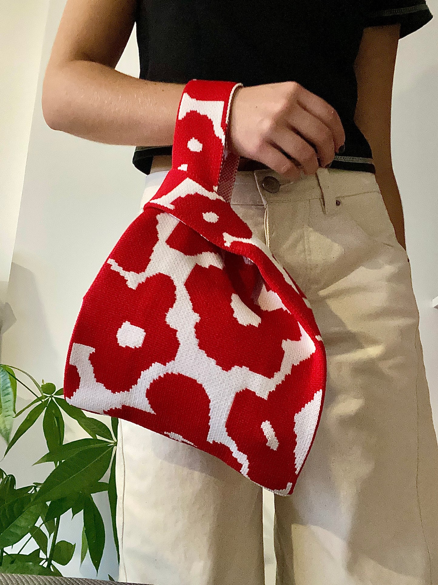 Bolso Tejido - Rojo Flores