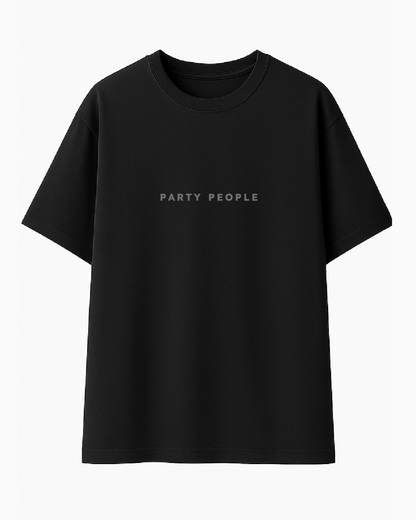 Camiseta Negra Mucha Fiesta Poco Drama - Oversize Fit