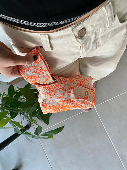 Bolso Tejido - Palmeras Naranja y Blanco